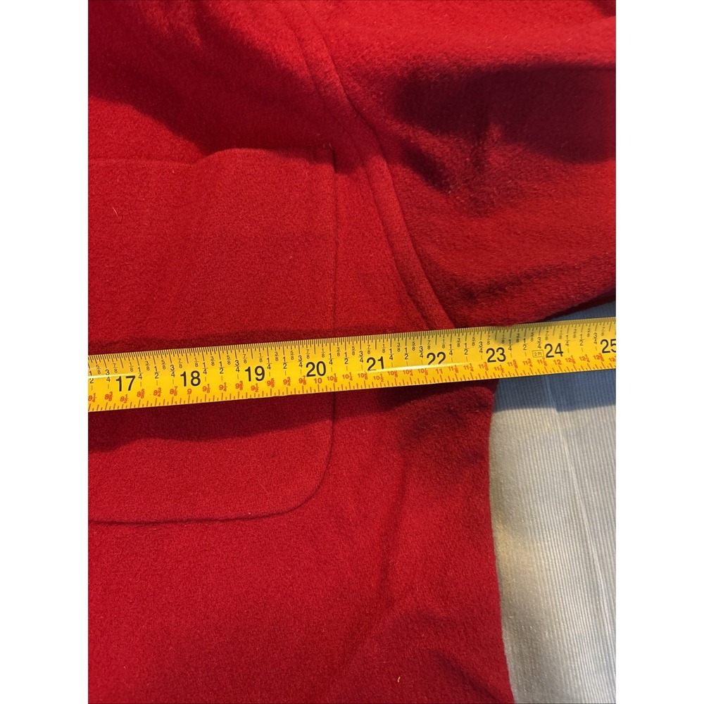 Linda Allard for Ellen Tracy Red 100% Wool Open Front Cardigan Jacket Womens 8 - Picture 11 of 12